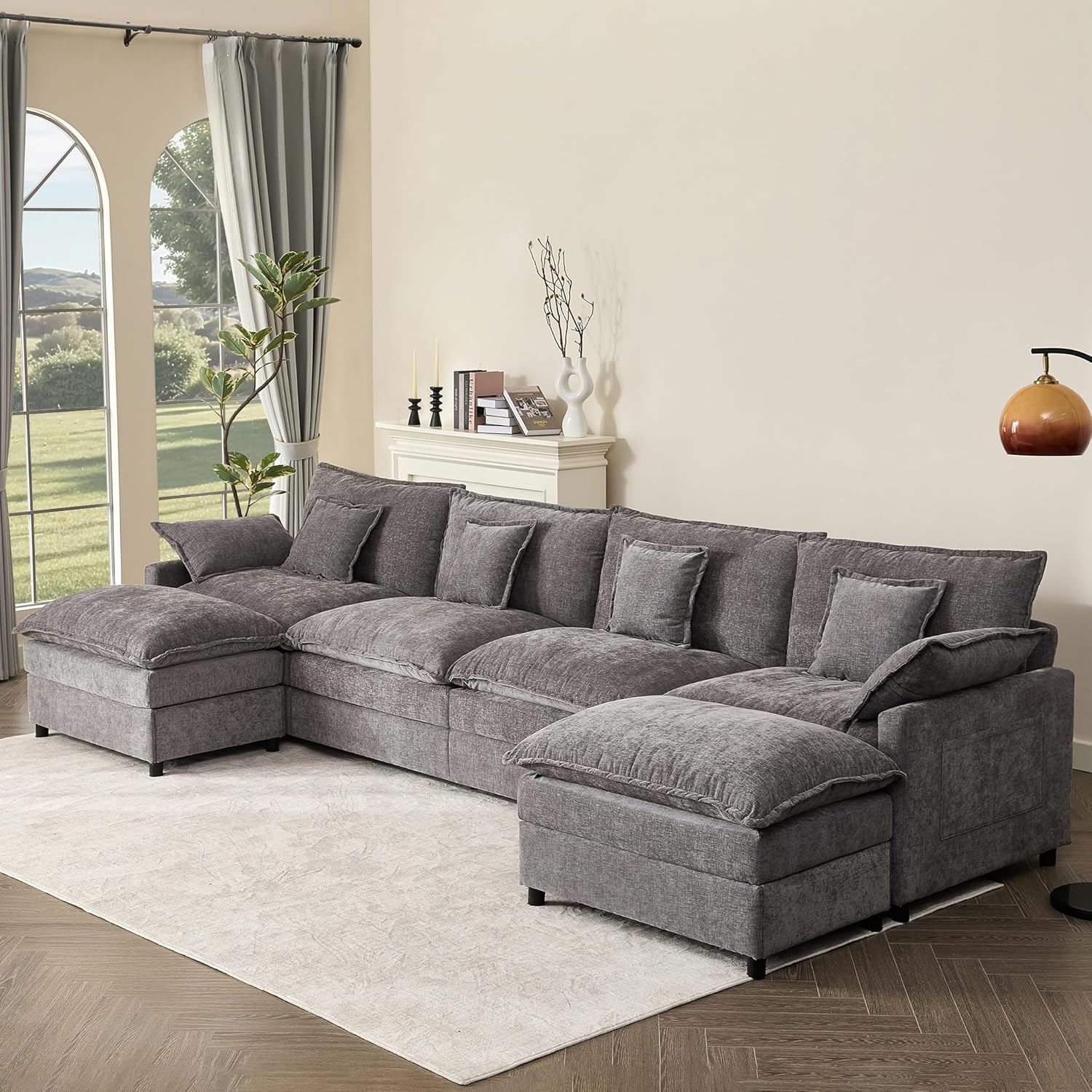 108" U-shaped sofa modular sofa Comfortable cloud sofa