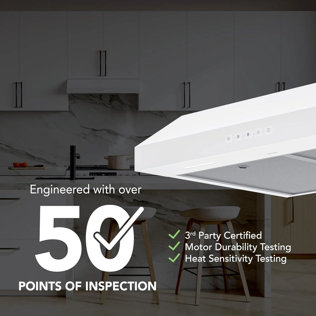 Broan-NuTone Three-Speed Glacier Undercabinet Range Hood with LED Light, ADA Compliant
